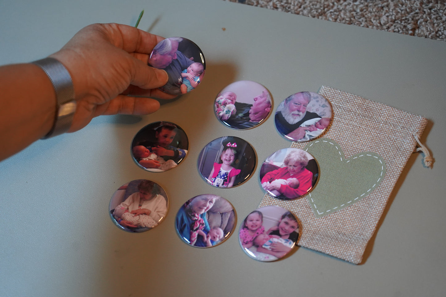 📸 Custom 2” Circle Photo Magnets – Set of 9