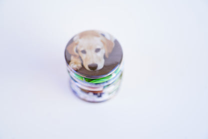 Stack of custom 2-inch circle photo magnets – premium printed finish