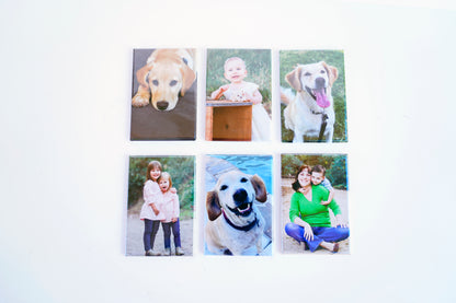Grid of custom 2×3 magnets – multiple photos