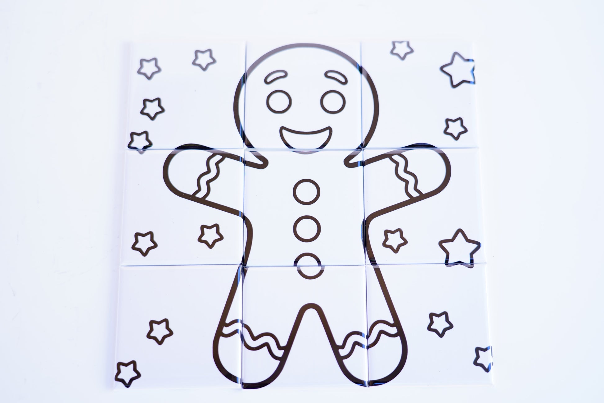 Gingerbread 9-piece dry erase puzzle magnet set – full layout