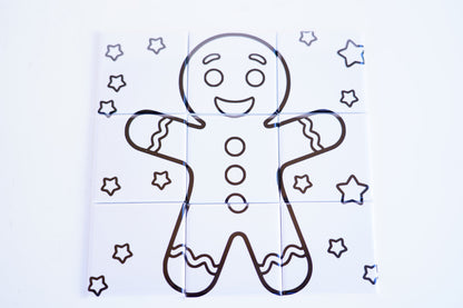 Gingerbread 9-piece dry erase puzzle magnet set – full layout