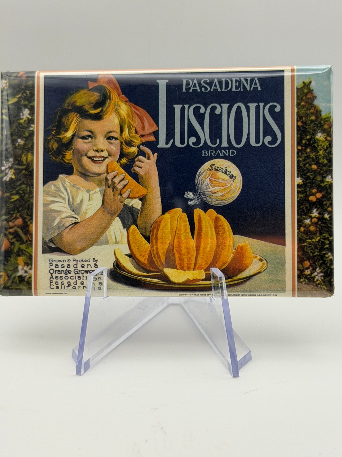 Vintage Citrus Label Magnets — Foothill Cities Collection (3x2” Glossy Rectangle)