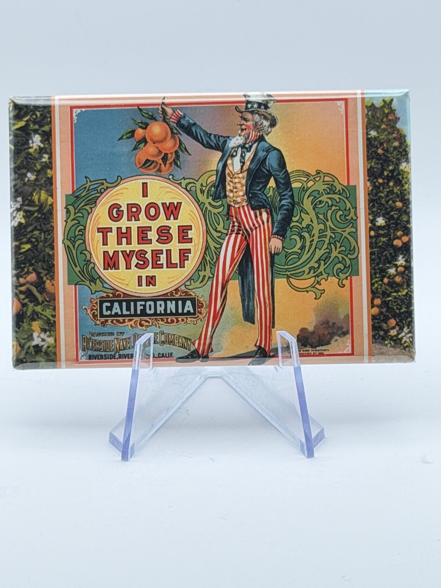 Vintage Citrus Label Magnets — Foothill Cities Collection (3x2” Glossy Rectangle)